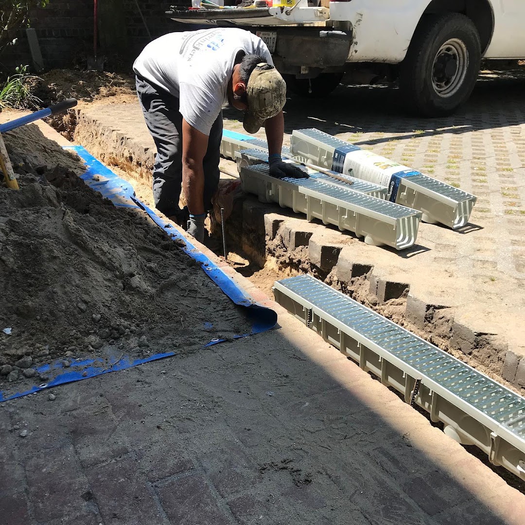 Drainage pipe installation in a yard, Wilmington NC